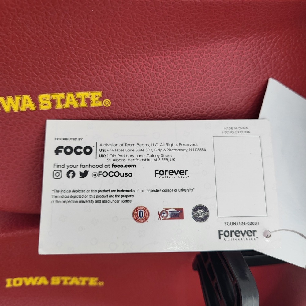 Iowa State Cyclones Molded Slides FOCO Men's XL 13-14 Red‎ Team Stripe - Picture 8 of 9